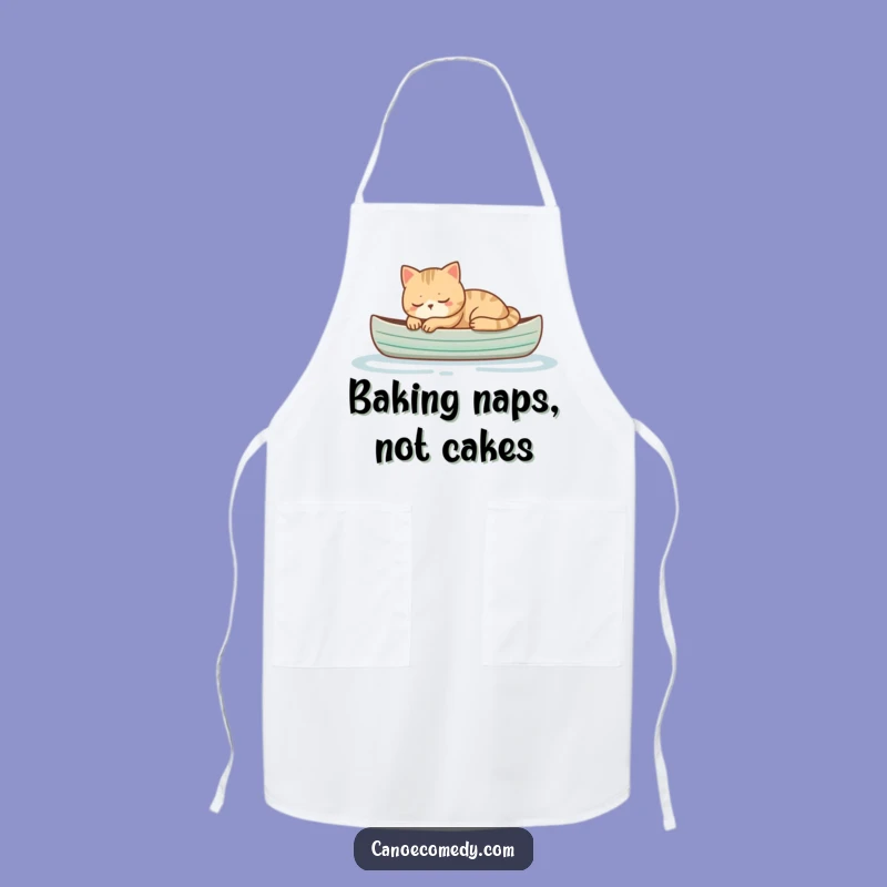 Funny Cat Napping in Canoe Apron - Chef's Hilarious & Peaceful Kitchen Wear