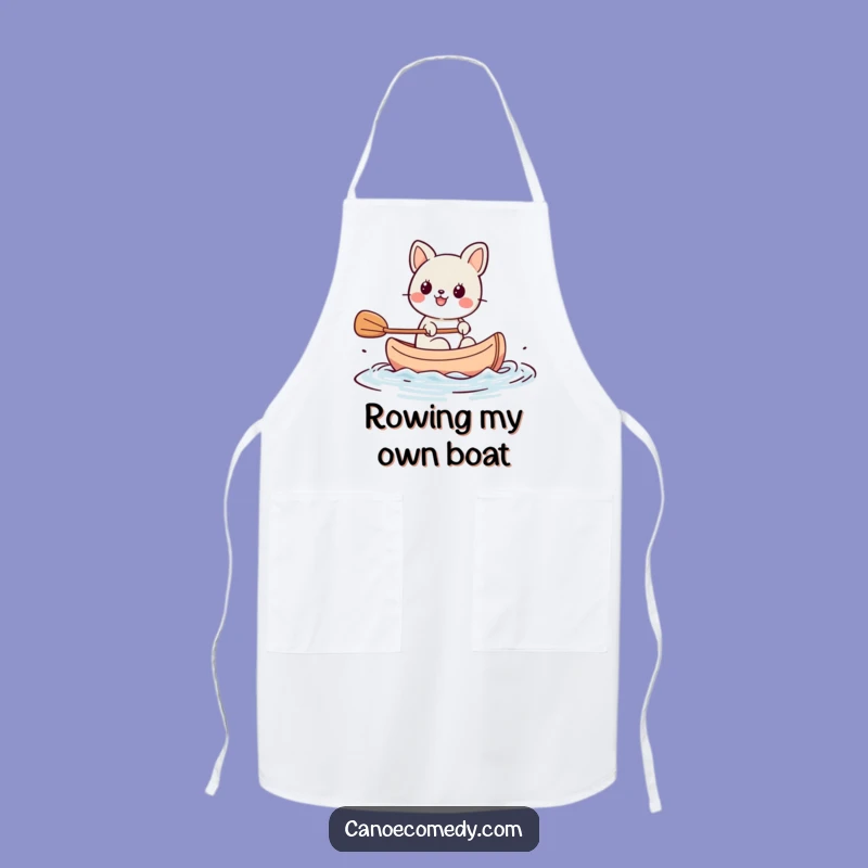 Funny Kawaii Animal Paddling Canoe Apron, Chef Gift for Enthusiastic Cooks