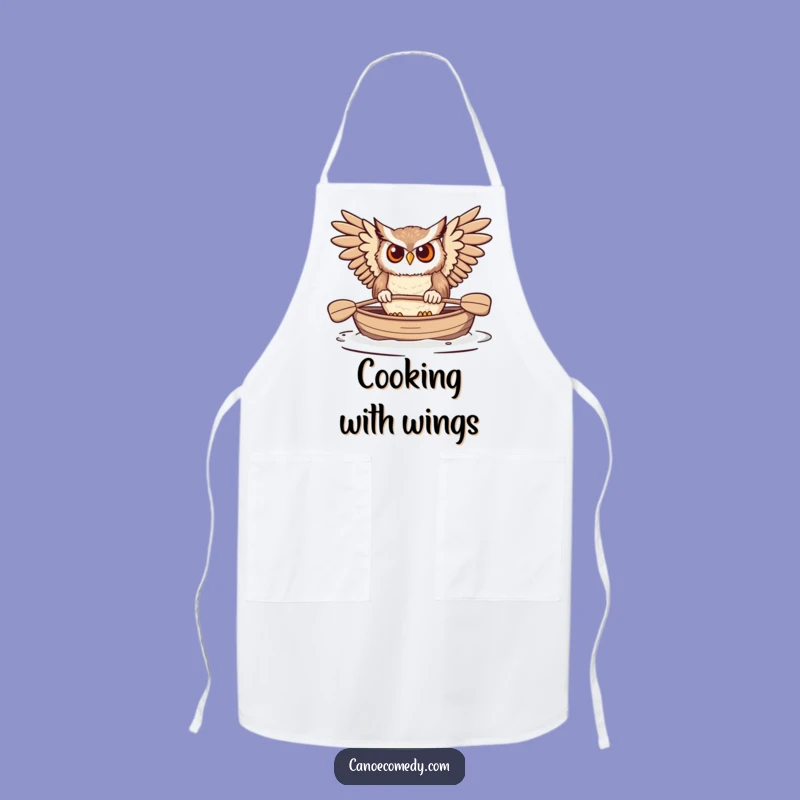 Funny Owl Paddling Canoe Apron: Cook Up Laughs in the Kitchen
