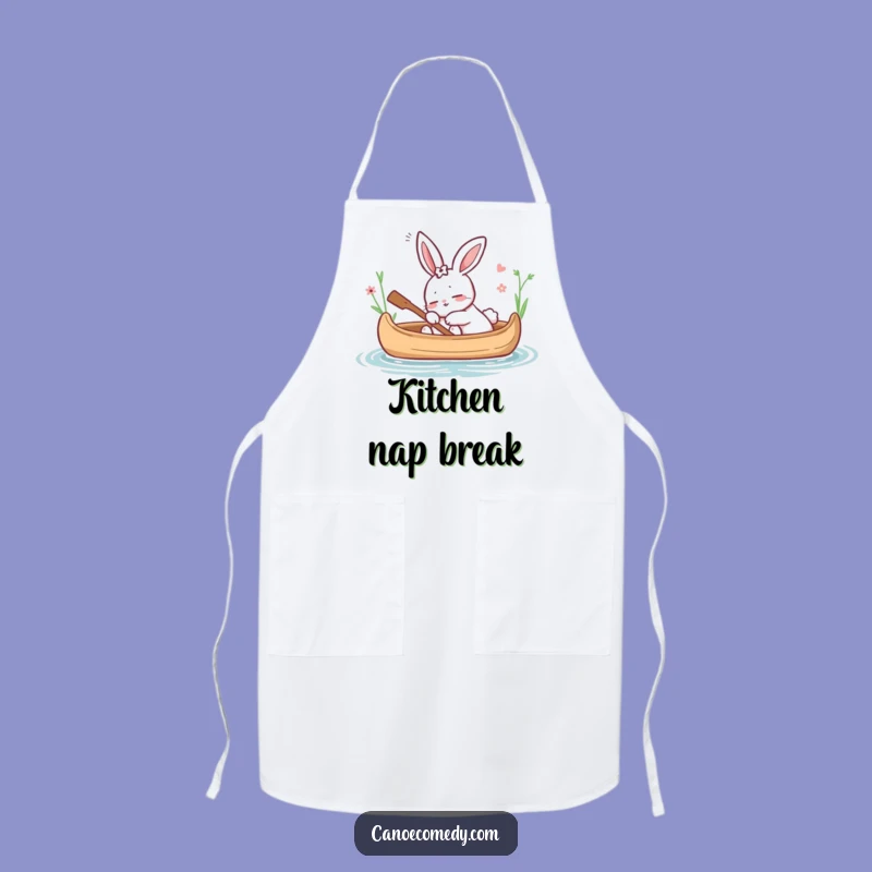 Funny Rabbit Dozing in Canoe Apron - Cook with Calmness!