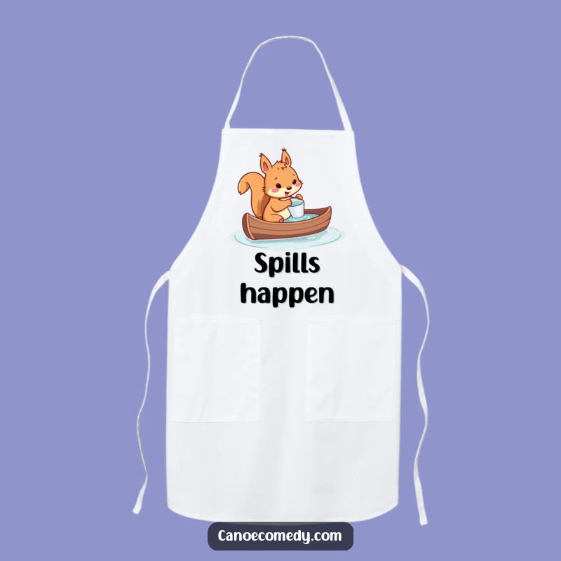 Funny Squirrel Canoe Disaster Apron: Tiny Cup Bailing Hilarious Kitchen Helper Gift