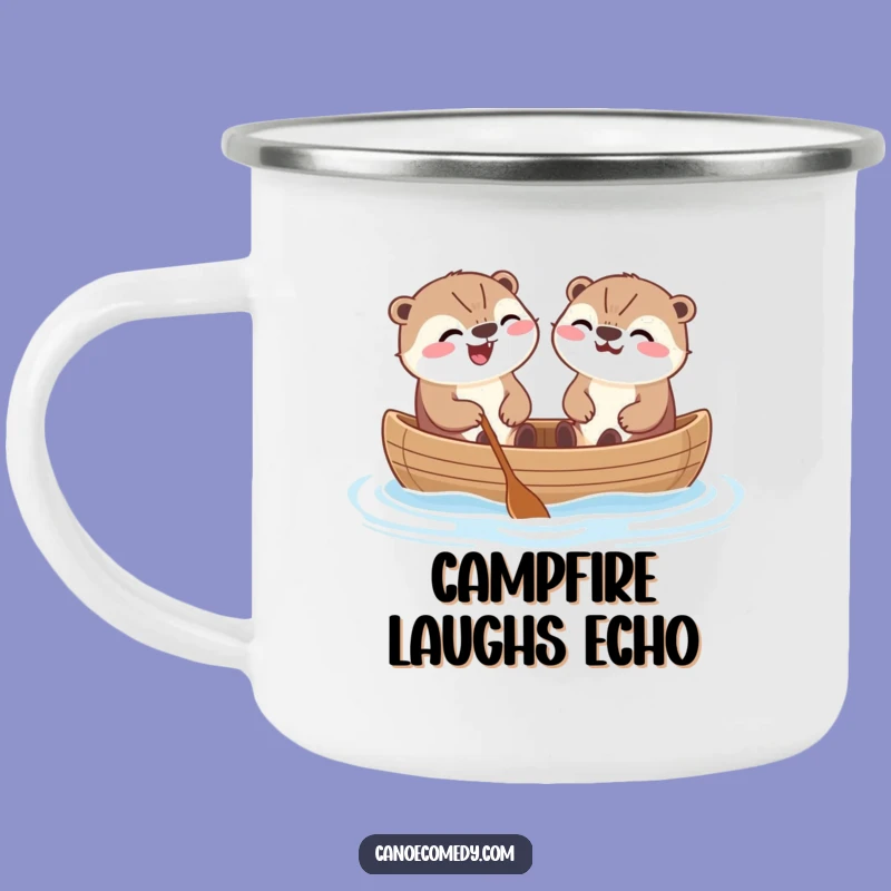 Durable Funny Kawaii Otters Canoe Camping Mug: Adventure-Ready & Hilarious Gift