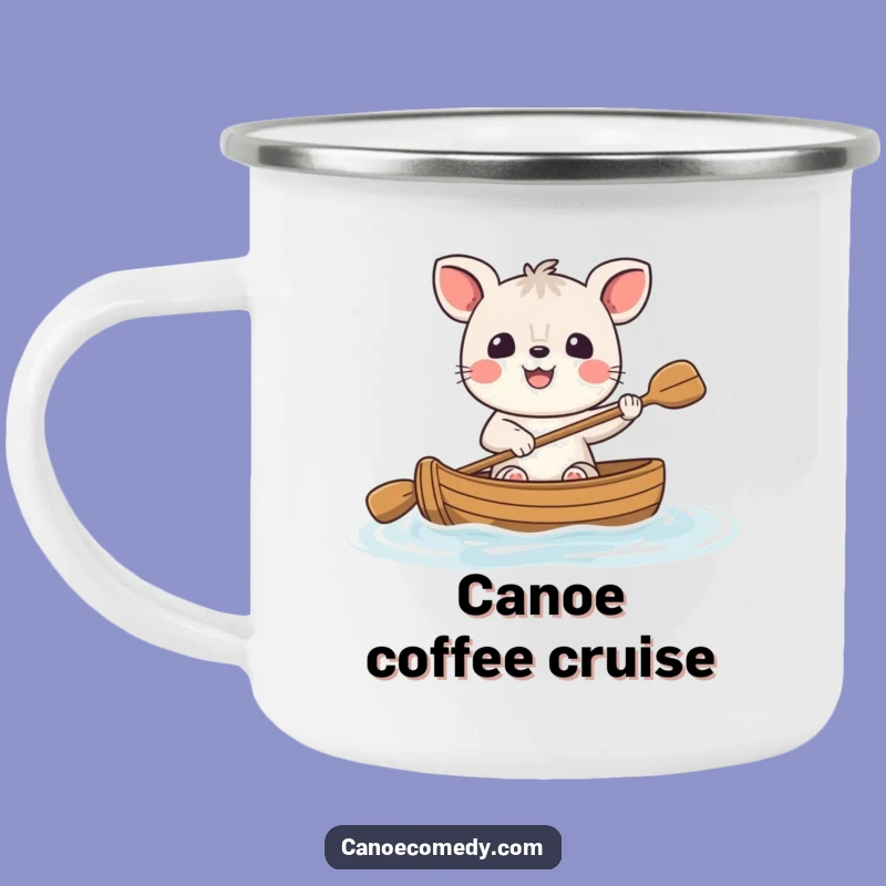 Funny Cheerful Animal Canoe Camper Mug - Outdoor Adventures with Happy Paddler's Joy