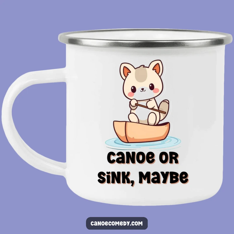Funny Kawaii Canoe Balance Camping Mug: Adorable Animal's Wobbly Outdoor Adventure Cup