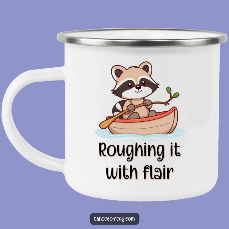 Durable Funny Kawaii Raccoon Canoe Camping Mug: Adventure-Ready & Hilarious Gift
