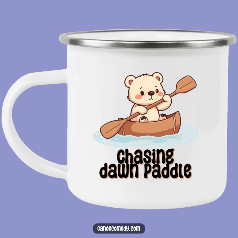 Funny Bear Cub Canoe Camping Mug: Adventure and Determination for a Funny Gift