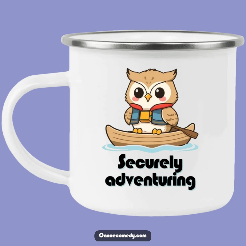 Funny Happy Owl Life Vest Camping Mug: Sip Serenity on Your Adventures
