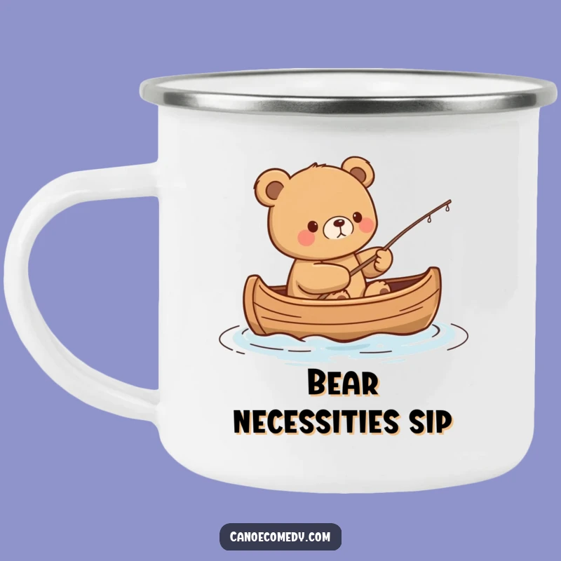 Funny Kawaii Bear Fishing Camping Mug - Outdoor Content Angler Gift