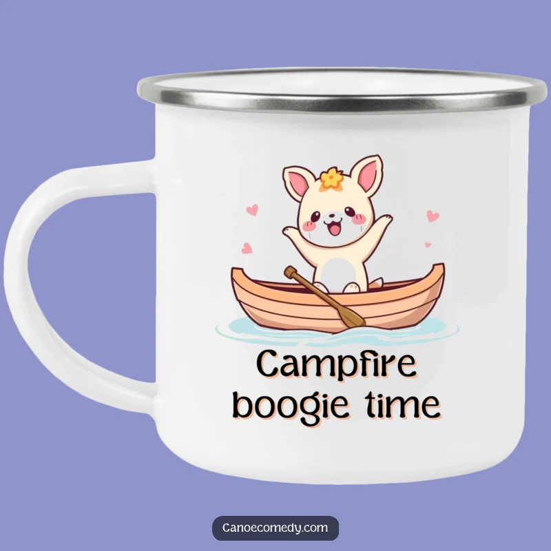 Funny Kawaii Canoe Dance Camping Mug: Happy Animal's Outdoor Celebration Cup