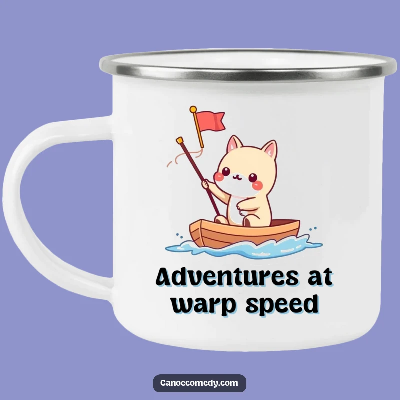 Funny Kawaii Canoe Flag Camping Mug: Speedy Animal's Outdoor Rally Cup