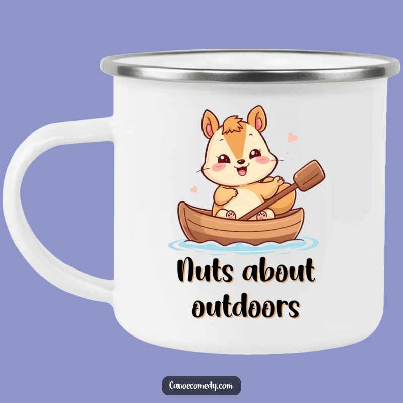 Funny Kawaii Squirrel Canoe Camping Mug - Outdoor Nutty Companion Gift