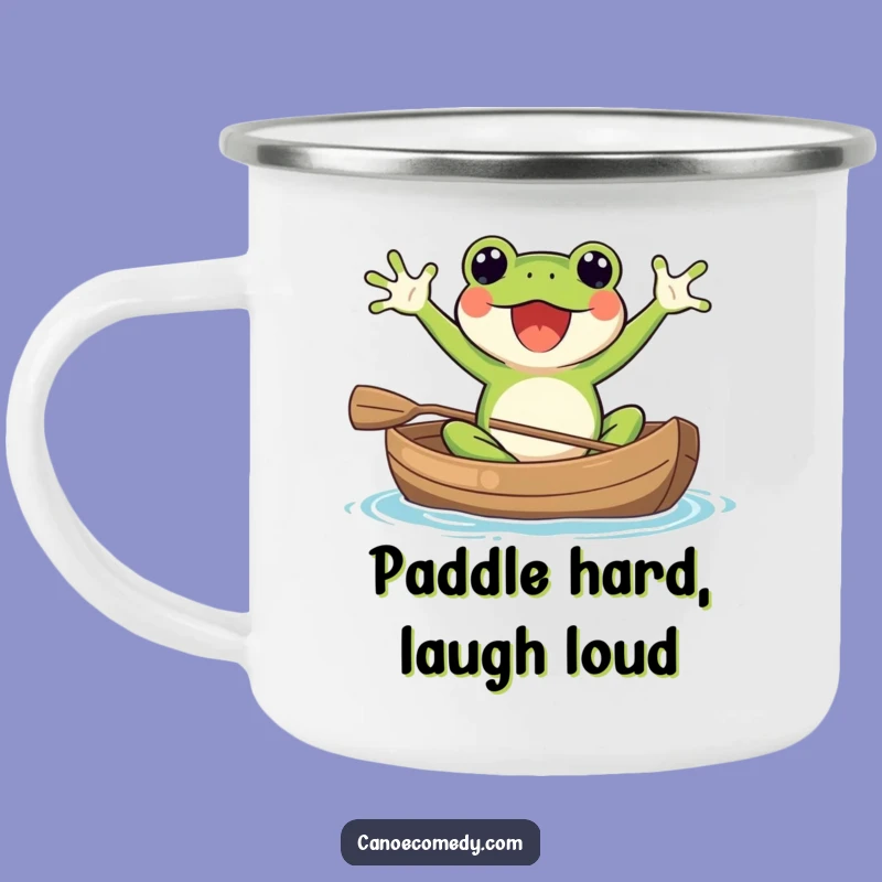 Durable Funny Kawaii Frog Canoe Camping Mug: Adventure-Ready & Hilarious Gift