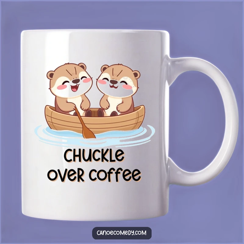 Funny Kawaii Otters Canoe Mug: Hilarious Friendship Gift for Otter Lovers