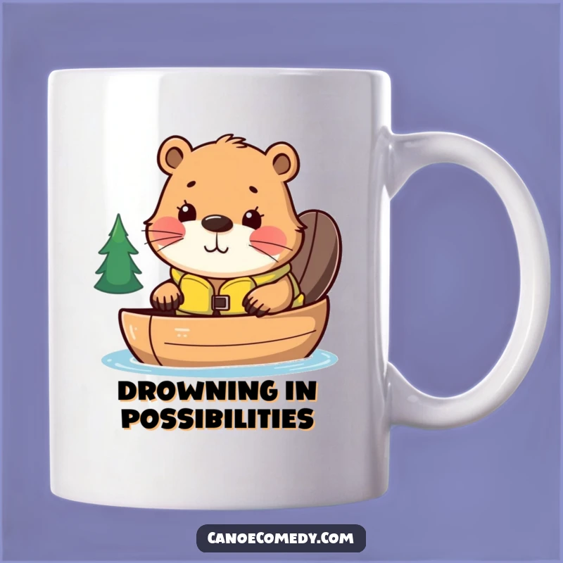 Funny Kawaii Beaver Canoe Adventure Mug, Perfect Humorous Gift for Nature Lovers