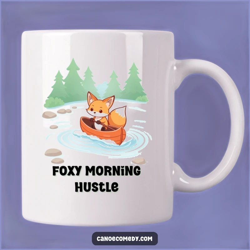 Funny Kawaii Fox Rapids Mug - Determined Canoe Navigator Gift