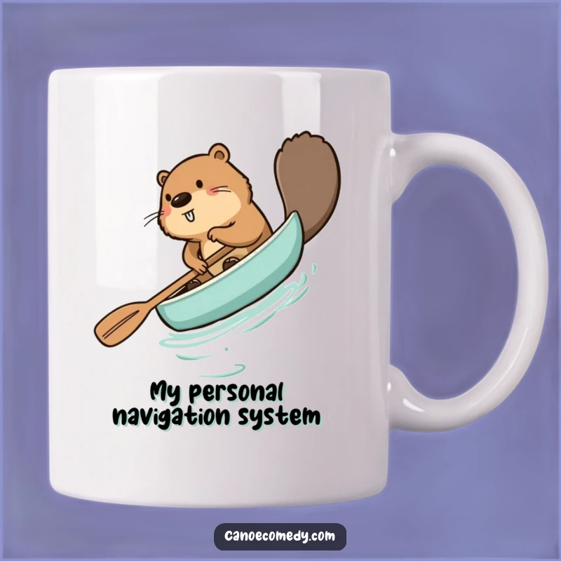 Funny Beaver Paddling Canoe Backwards Mug - Hilarious Outdoors Gift