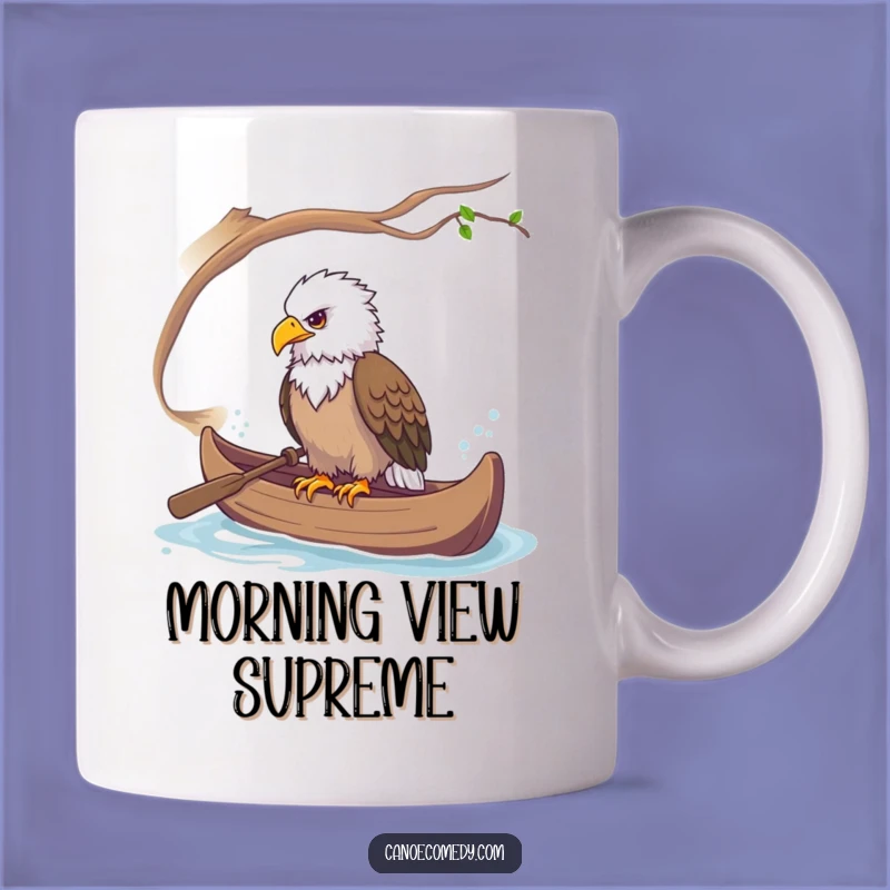 Funny Eagle Canoe Mug: Majestic Observer Makes a Unique Funny Gift