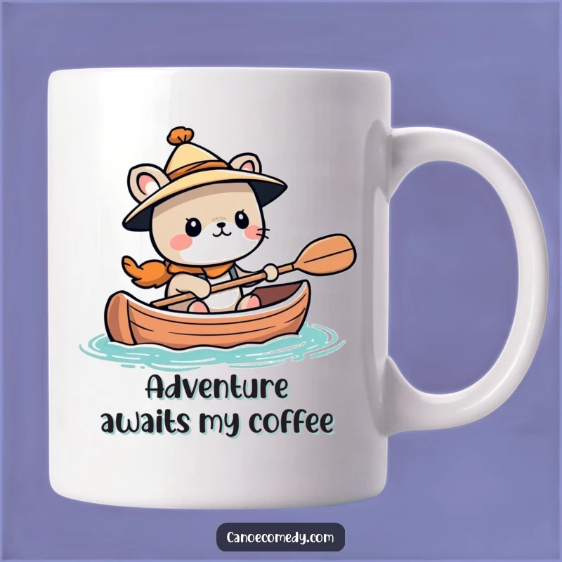 Funny Kawaii Adventurer Animal Canoe Mug, Perfect Gift for Bold Explorers