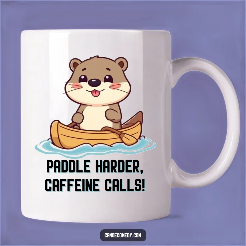 Funny Otter Canoeist Mug: Adorable Kawaii Otter in Canoe, Perfect Funny Gift