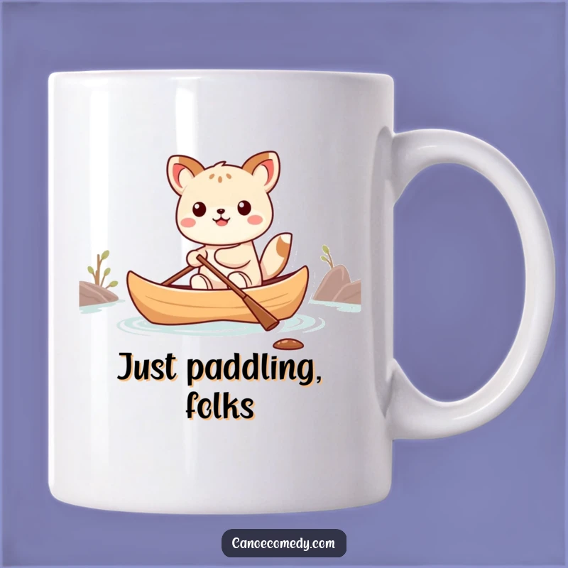 Funny Kawaii Canoe Balance Animal Mug - Hilarious Gift for Adventure Lovers!