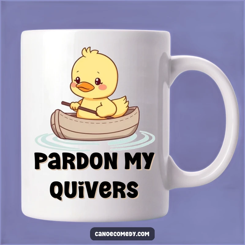 Funny Kawaii Duckling Canoe Nerves Mug, Adorable Humorous Gift for Shy Friends