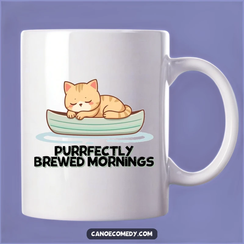 Funny Cat Napping in Canoe Mug - Hilarious & Peaceful Relaxation Gift