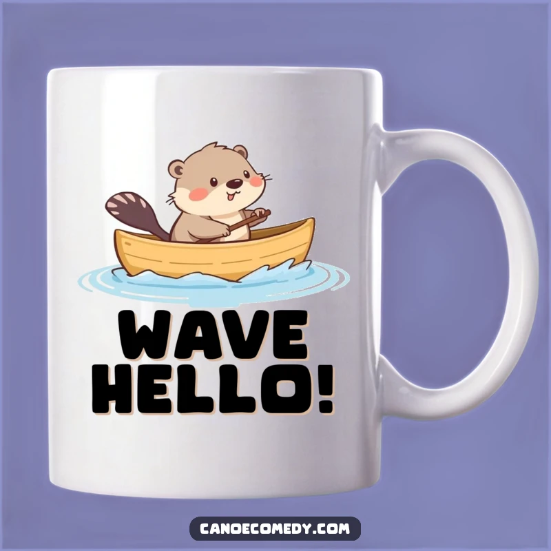 Funny Kawaii Muskrat Canoe Splash Mug, Playful Humorous Gift for Water Lovers