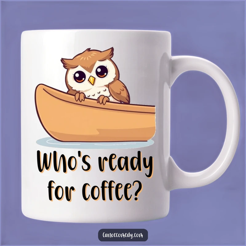 Funny Owl Canoe Mug - Curious Peeking Explorer Gift for Nature Lovers