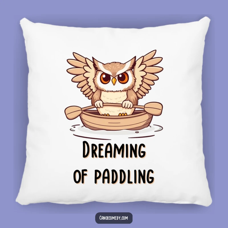 Funny Owl Paddling Canoe Pillow: Cuddle Up with Comedic Adventure