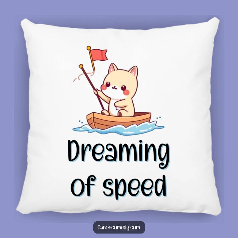 Funny Kawaii Canoe Flag Pillow: Cute Animal's Speedy Comfort Cushion