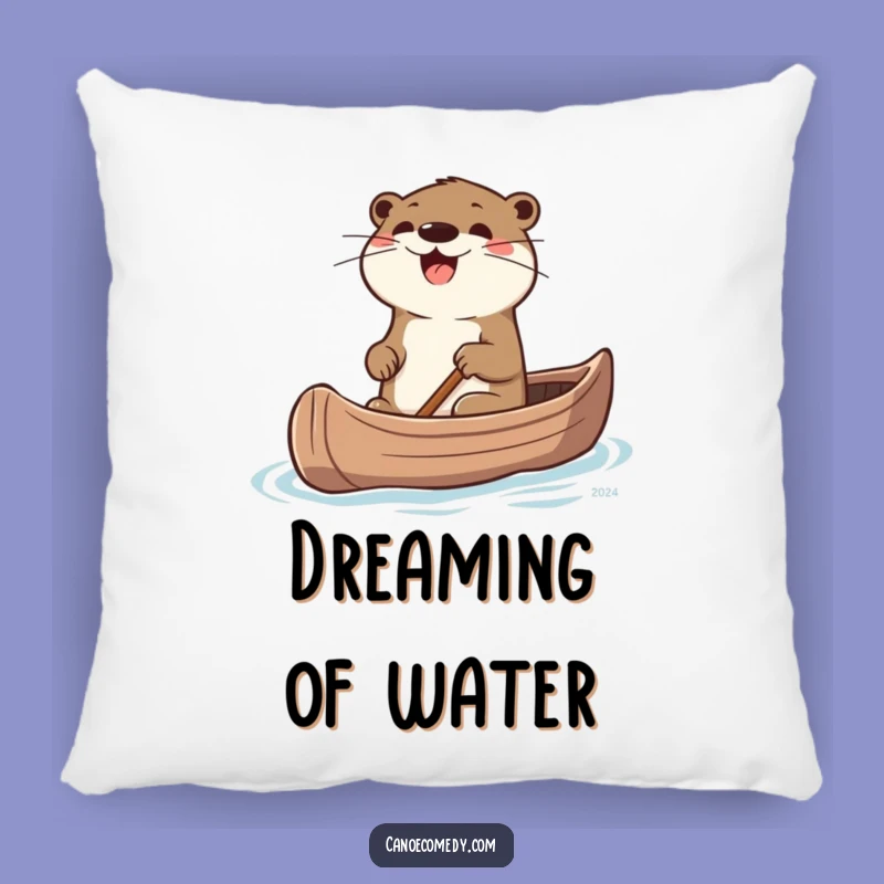 Funny Otter Canoe Adventure Pillow: Cozy Comfort for Thrill Seekers
