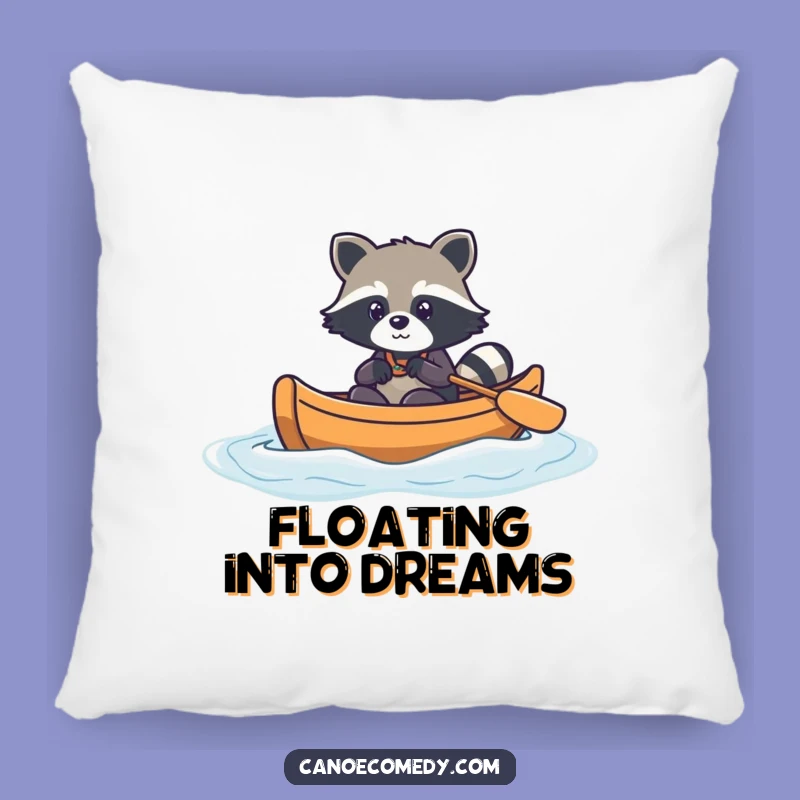 Funny Kawaii Raccoon Pillow - Cozy Canoe Adventure & Cute Comfort
