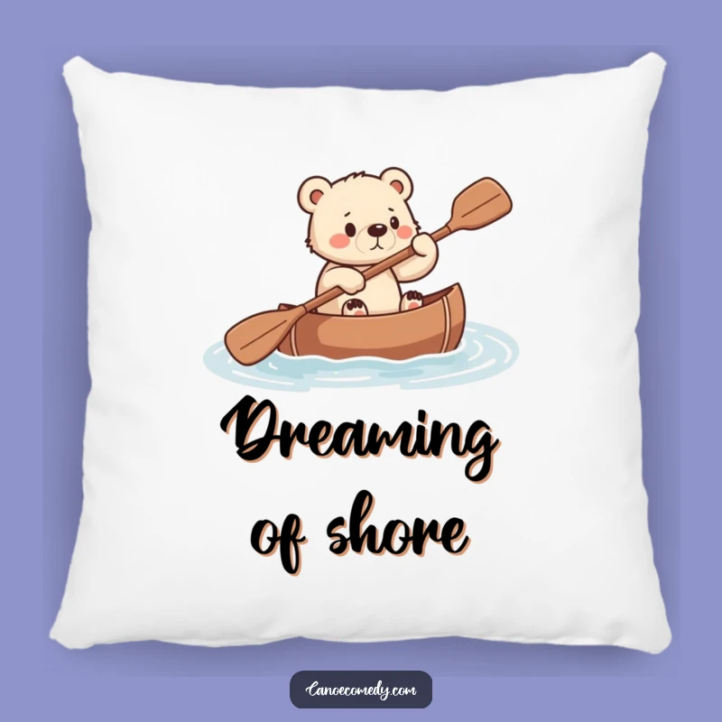 Funny Bear Cub Canoe Pillow: Comfort and Determination for a Cozy Funny Gift