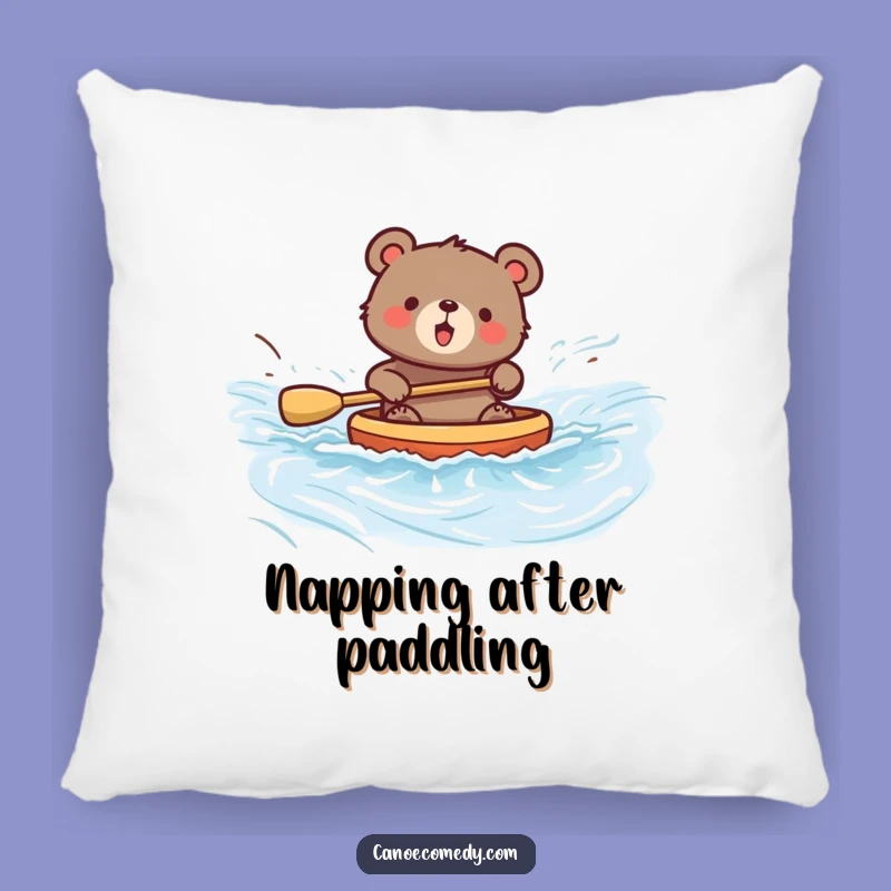 Funny Bear Paddling Pillow: Comfy & Hilarious River Adventure Accent Decor