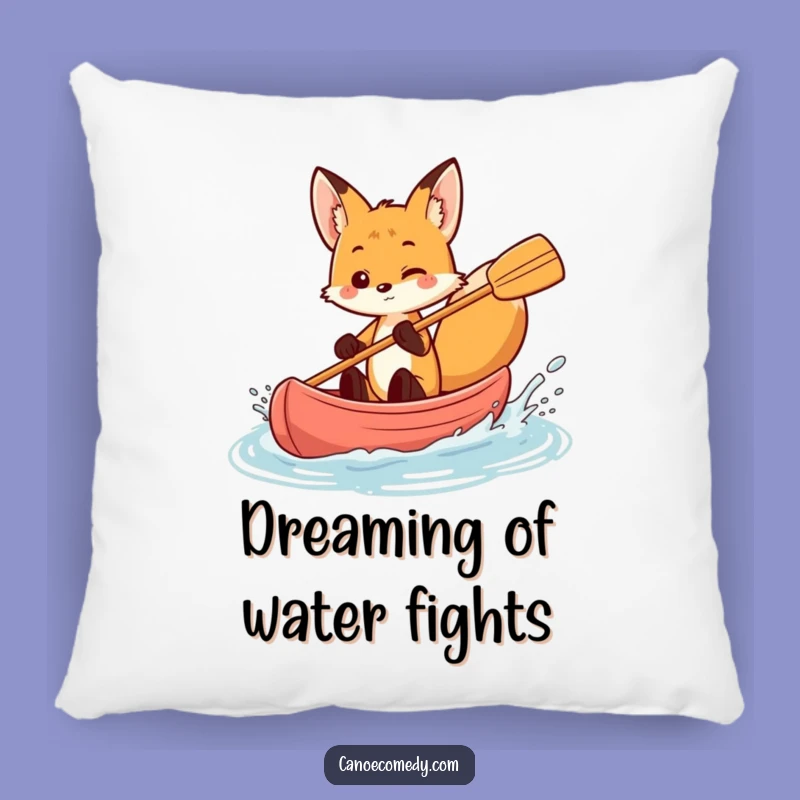 Funny Fox Canoe Splash Pillow - Playful Comfort & Lively Gift