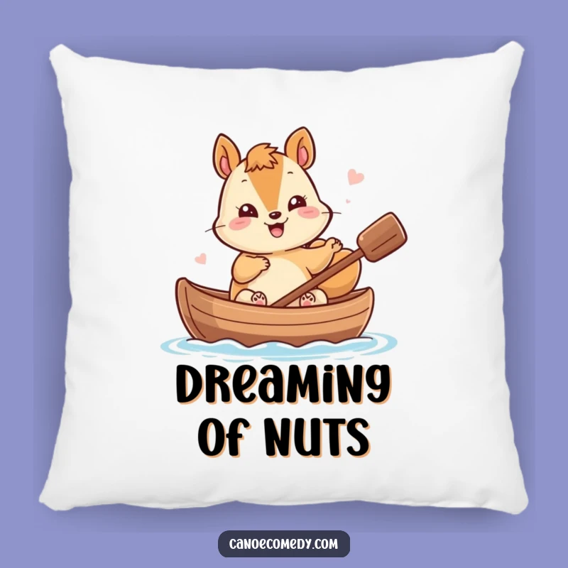 Funny Kawaii Squirrel Canoe Pillow - Cozy Giggling Nutty Cuddle Gift