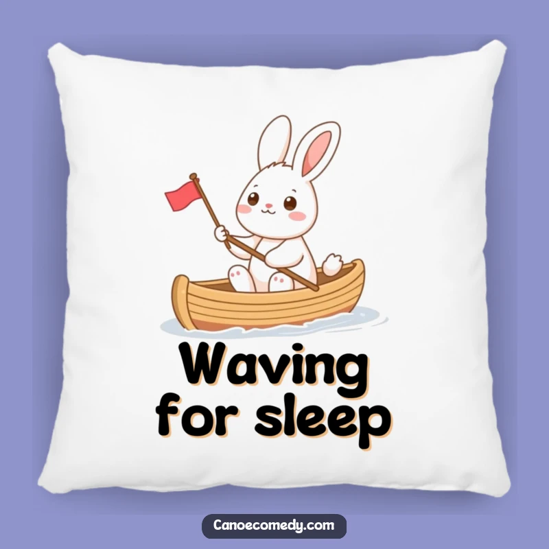 Funny Rabbit Canoe Flag Pillow - Soft and Hilarious Comfort Accent