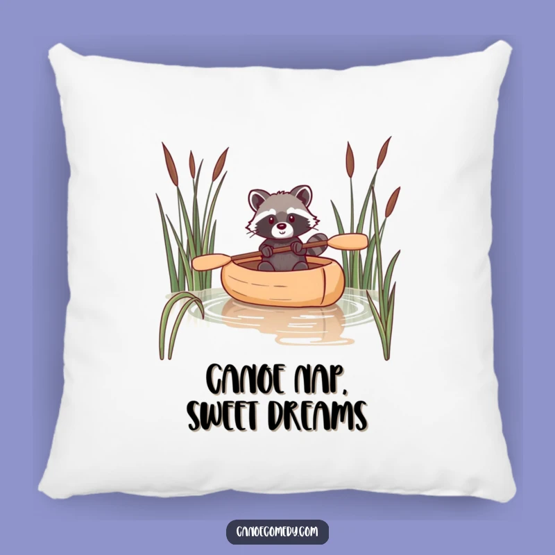 Funny Raccoon Canoe Pillow: Comfy & Hilarious Reeds Accent Decor