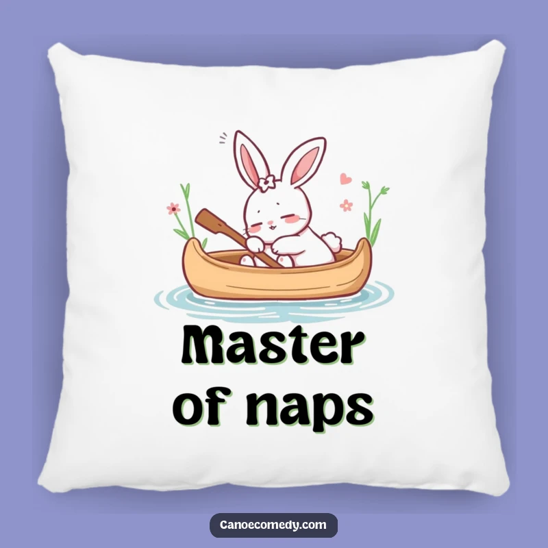 Funny Rabbit Dozing in Canoe Pillow - Sweet Dreams & Laughter!