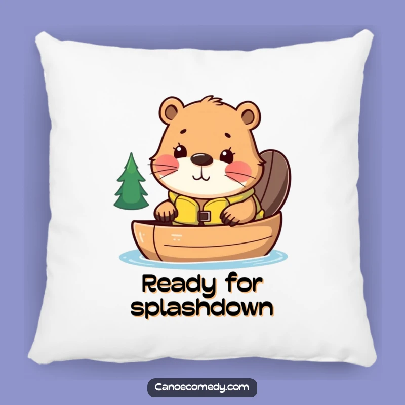 Funny Kawaii Beaver Canoe Pillow, Comforting Humorous Accent for Cozy Spaces