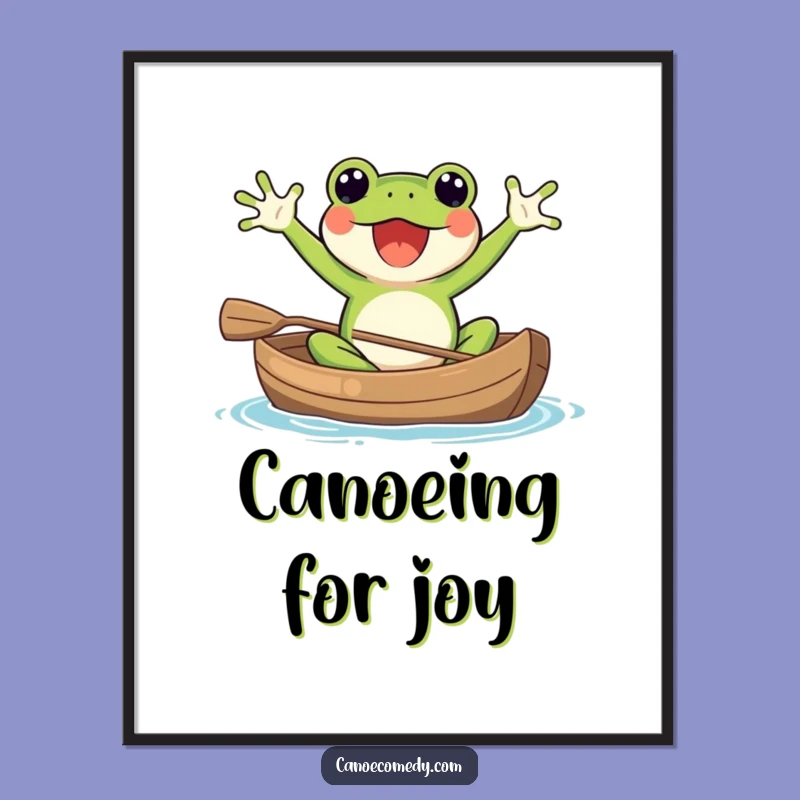 Funny Kawaii Frog Canoe Digital Art: Instant Hilarious Download Gift