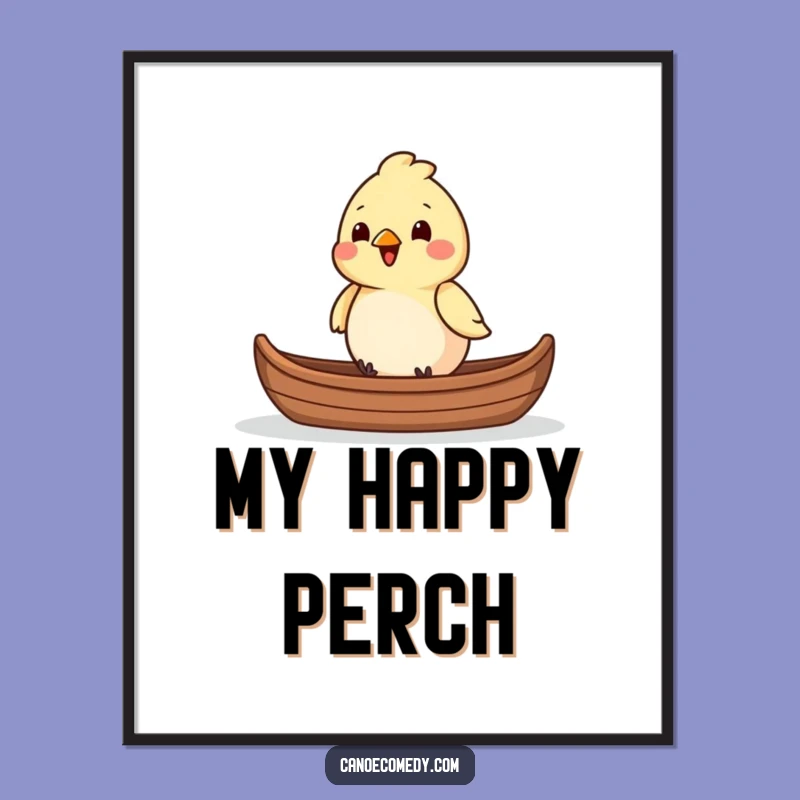 Funny Bird Canoe Navigator Digital Art - Cheerful Wildlife Wall Decor Gift