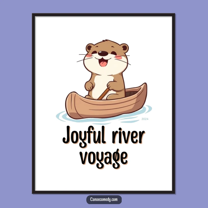 Funny Otter Canoe Adventure Digital Print: Instant Exciting Decor