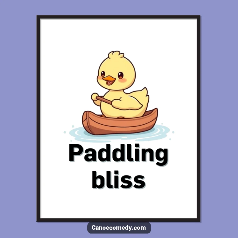 Funny Kawaii Duck Digital Art: Adorable Paddling Action for Your Walls