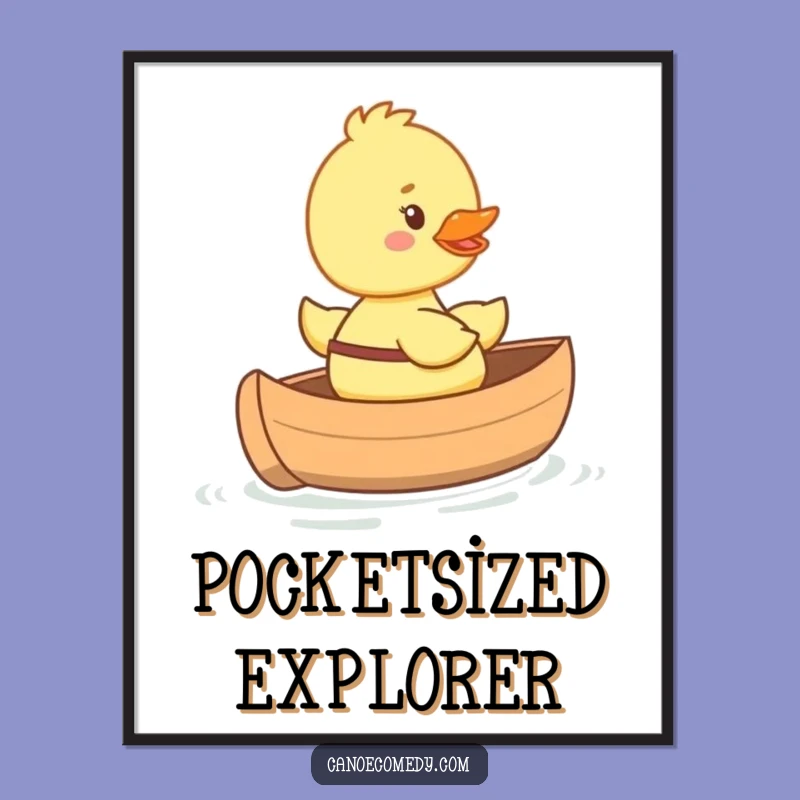 Funny Duckling in Mini Canoe Digital Art - Instant Adorable & Hilarious Decor