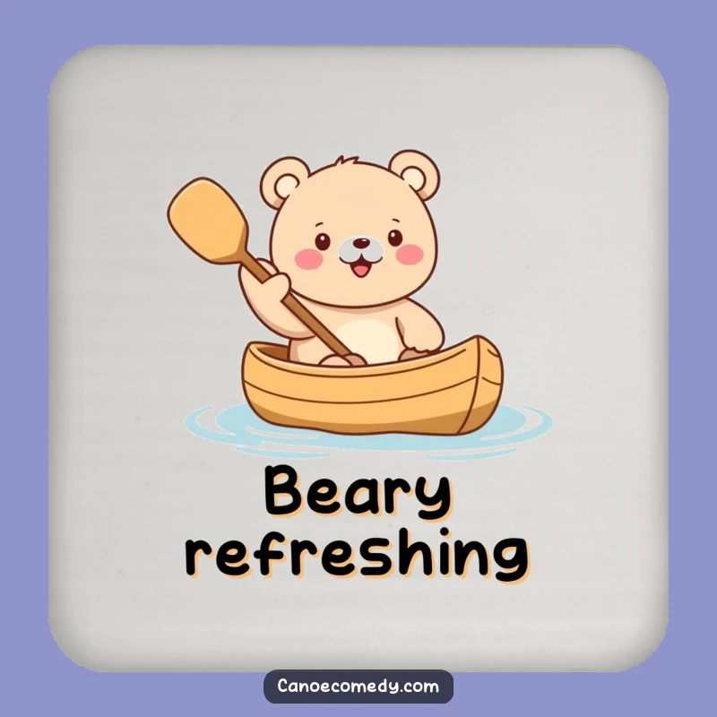 Funny Kawaii Bear Canoe Coasters - Protect Surfaces with Charm
