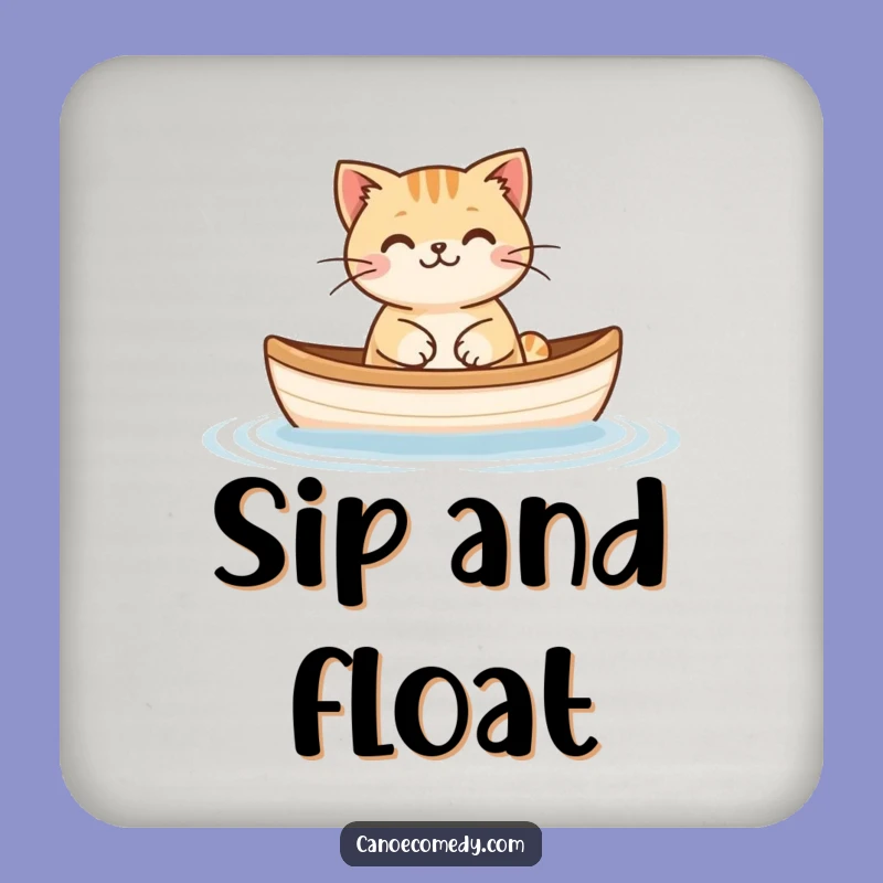 Funny Cat Floating Canoe Coaster: Protect Surfaces with Feline Flair