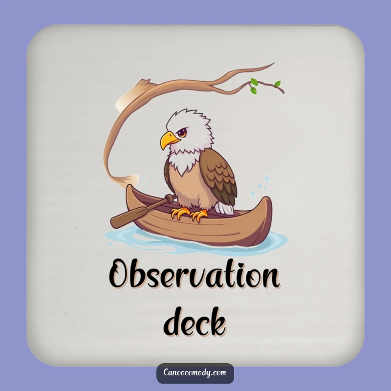 Funny Eagle Canoe Coasters: Protect Surfaces with Majestic Humor, a Funny Gift Set