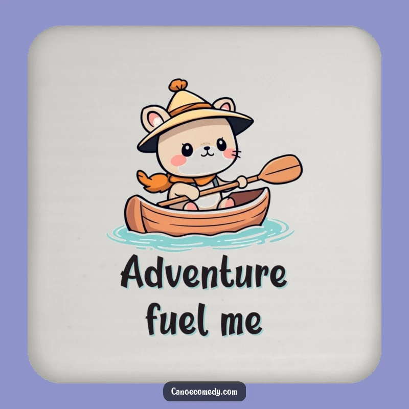 Funny Kawaii Adventurer Canoe Coasters, Gift Set for Bold Tabletops