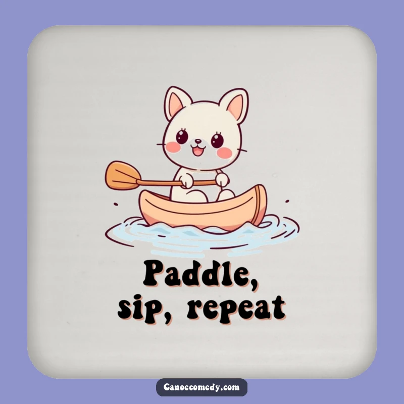 Funny Kawaii Animal Paddling Canoe Coasters, Gift Set for Tabletop Fun